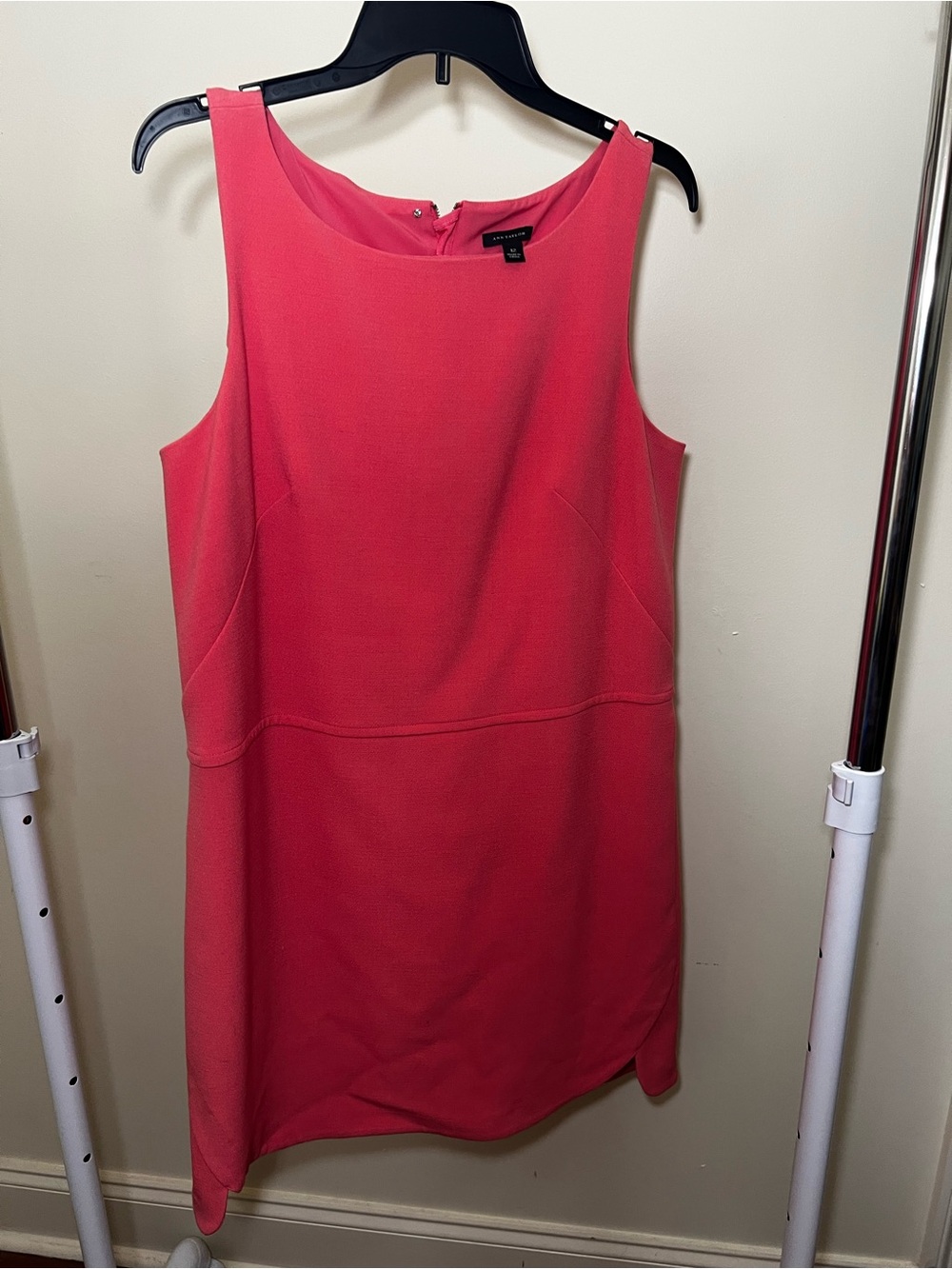 Ann Taylor Orange Sheath Mini Dress Crew Neck Sleeveless